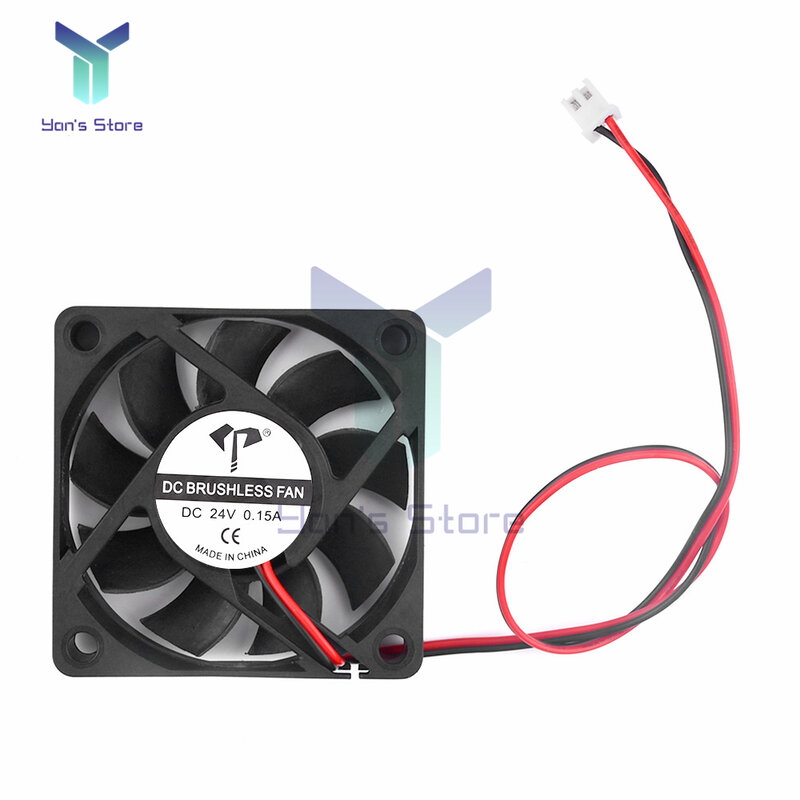 Ventilador de refrigeración DC6015 5V 12V 24V, cojinete de aceite de dos cables, disipador de calor de ventilador de enfriamiento silencioso industrial 60mm x 60mm