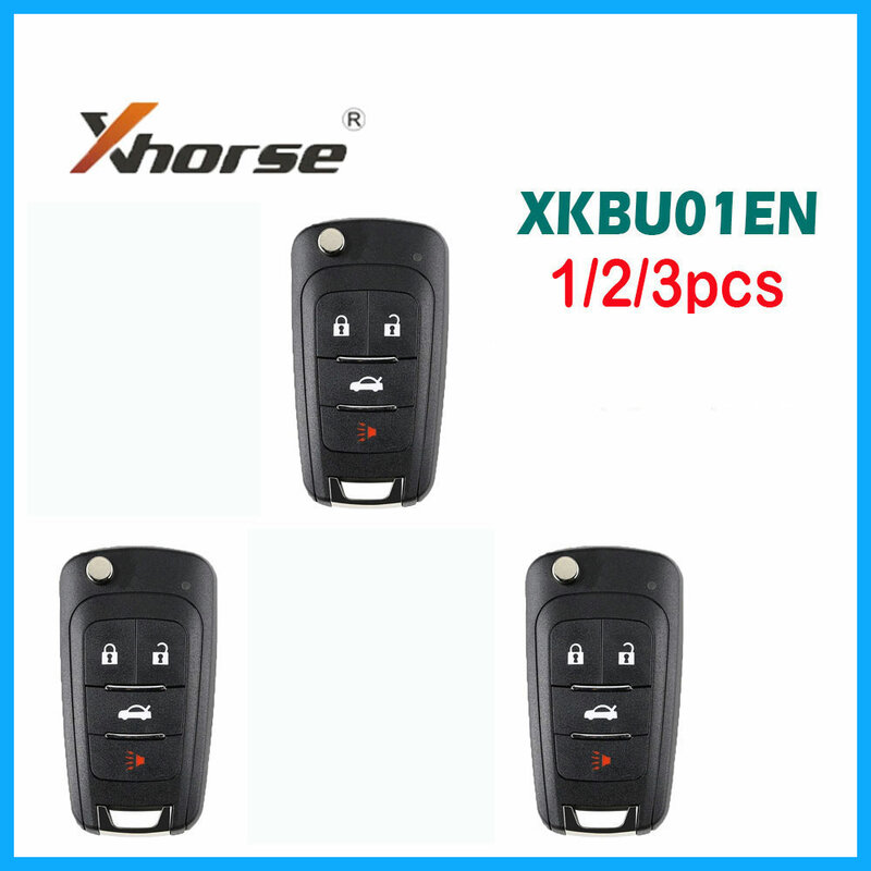1/2/3pcs/lot Xhorse XKBU01EN Wire Remote Key for Buick Flip 4 Buttons Universal Car Remote Key English Version for VVDI Key Tool