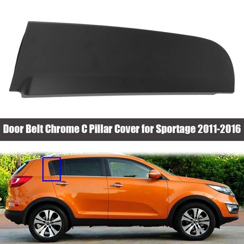Cinturón de puerta de decoración de coche, cubierta de pilar C negro, ventana C de Triple esquina para KIA Sportage 2011-2016 832703W010 832803W010