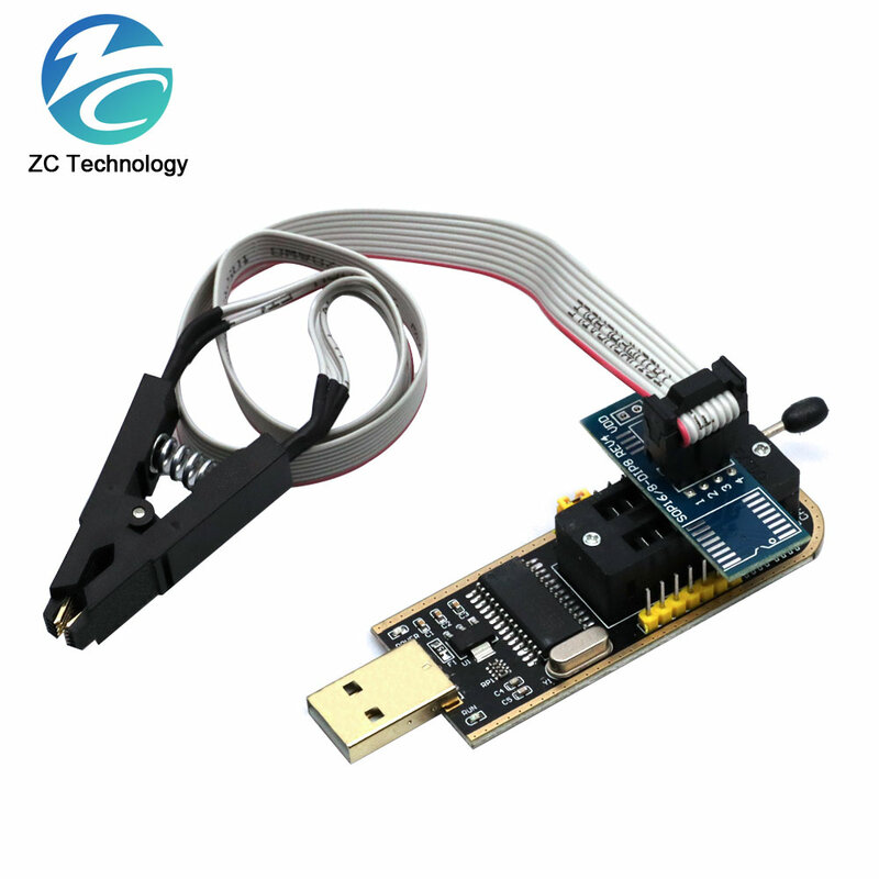 وحدة مبرمج EEPROM Flash BIOS USB سلسلة أصلية CH341A 24 25 + SOIC8 SOP8 اختبار كليب لـ EEPROM 93CXX / 25CXX / 24CXX