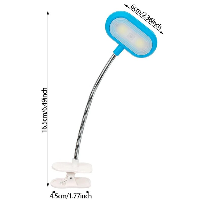 New LED Night Light Eye Protection Adjustable Light Clip Mini Battery Powered Flexible Lamp Travel