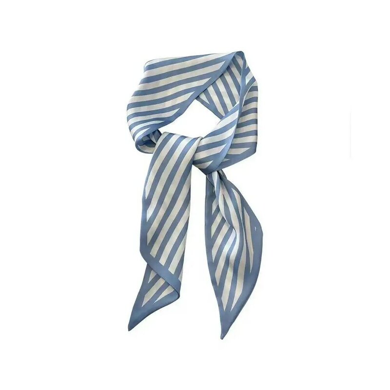 Sciarpa di seta piccola blu moda piccolo fiore Nroken cravatta decorativa da donna cravatta per capelli sciarpa di seta accessori decorativi da donna