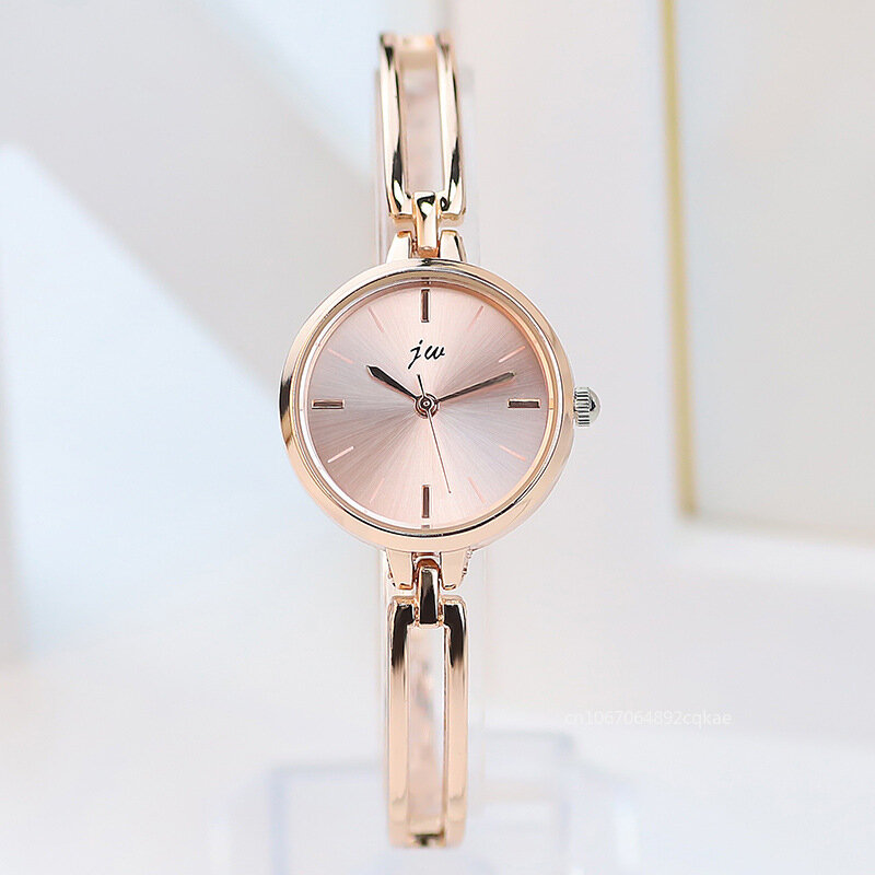 Reloj de pulsera de aleación de lujo para mujer, relojes de moda coreana, reloj de vestir elegante minimalista, relojes de pulsera de cuarzo