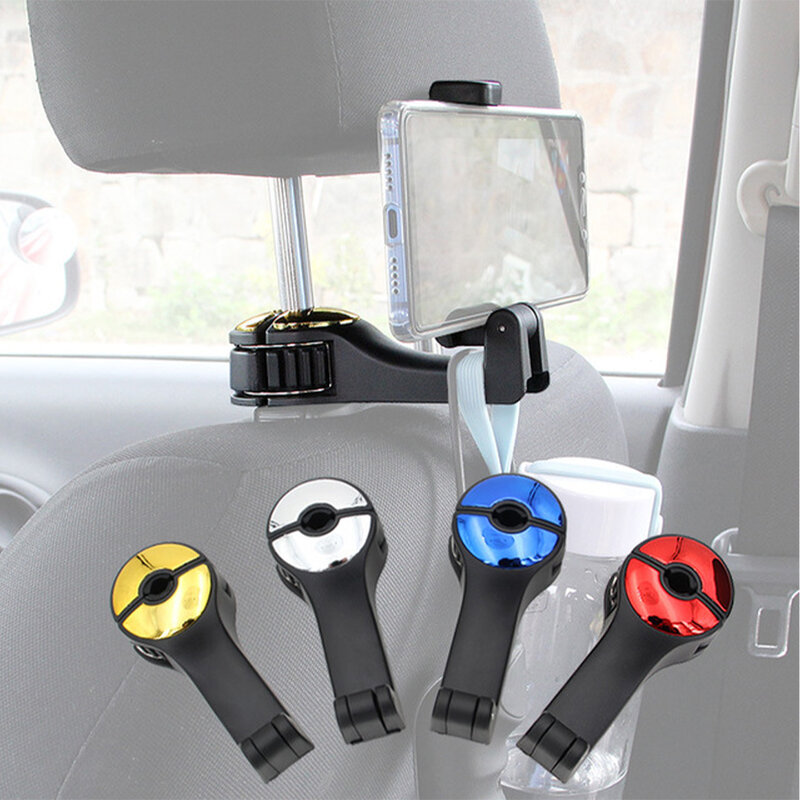 2 In 1 Car Gadget Car Back Seat Hanger Hook Organizer Car Headrest Hook With Phone Holder For Handbag Car 2 Interior Accessories