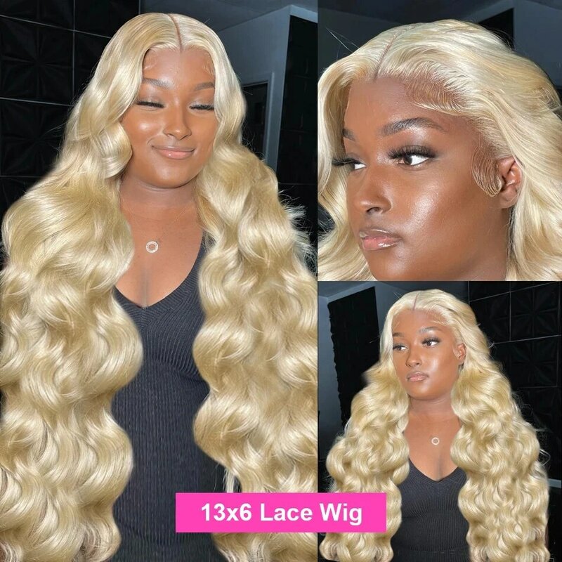 Perruque Lace Front Wig Body Wave Naturelle, Cheveux Humains, Blond Miel 613, Densité 180, 13x6, HD Transparent, 30 40 Pouces, pour Femme