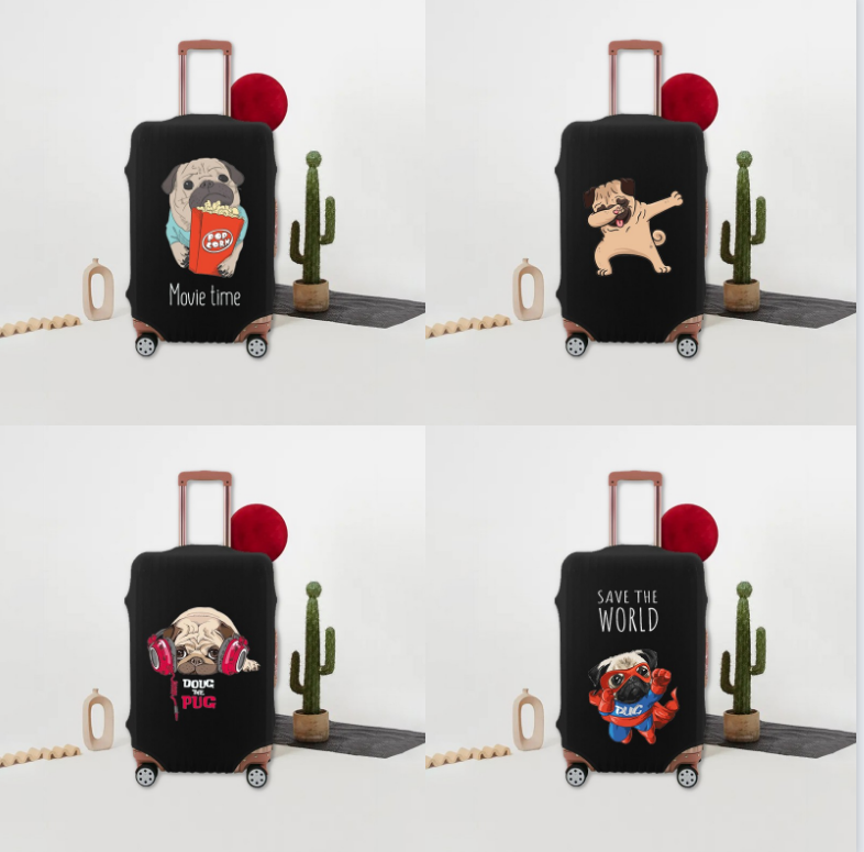 Чехол для багажа с рисунком собаки, съемный защитный чехол, толстый Пыленепроницаемый Чехол для багажа, подходит для путешествий 18-32 дюйма, ...