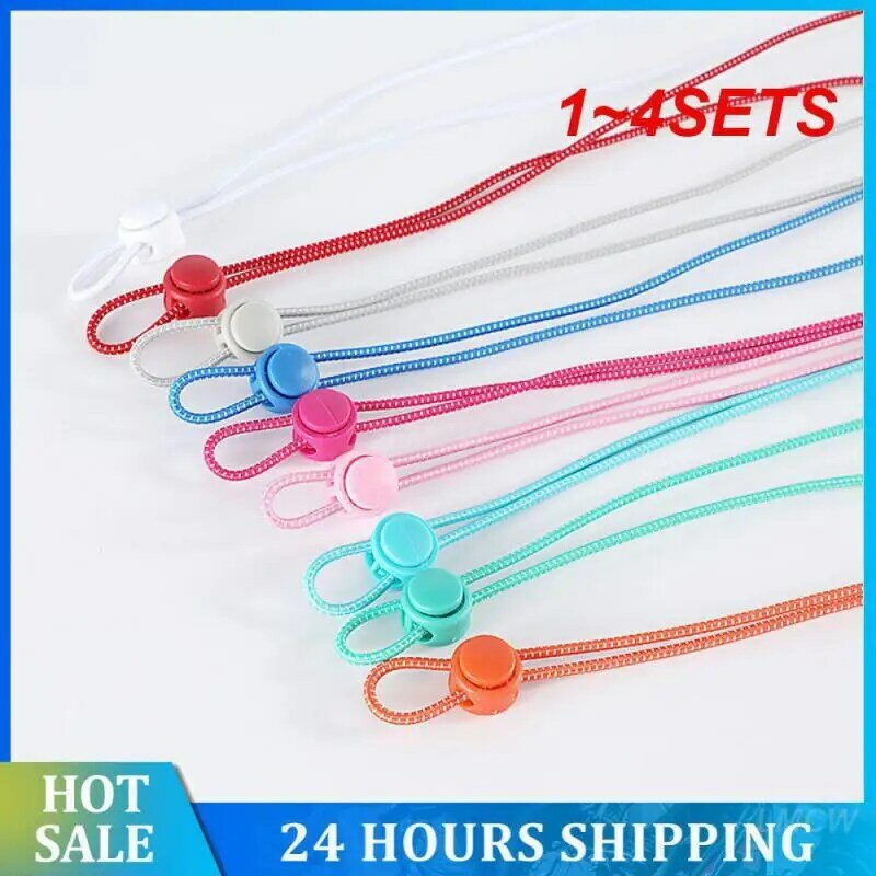 1~4SETS Lazy Shoelace Tie-free Sneakers With Elastic Laces 1 Pair Of 22 Color Elastic Shoelaces Shoe Laces Adult Wide Flats