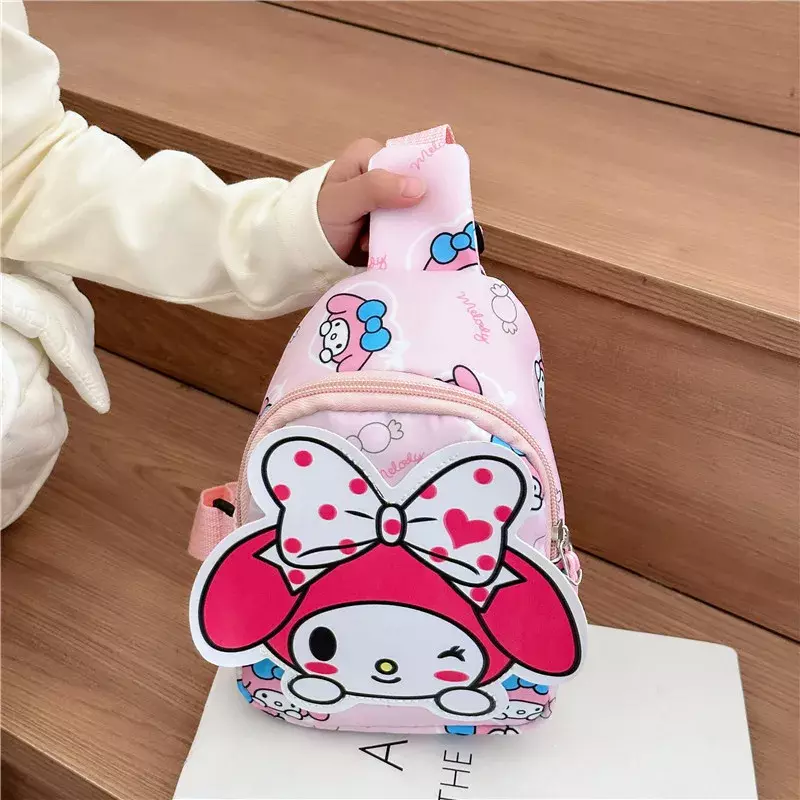 Sanrio New Melody Clow M мультяшная детская нагрудная сумка, милая модная сумка через плечо для закусок