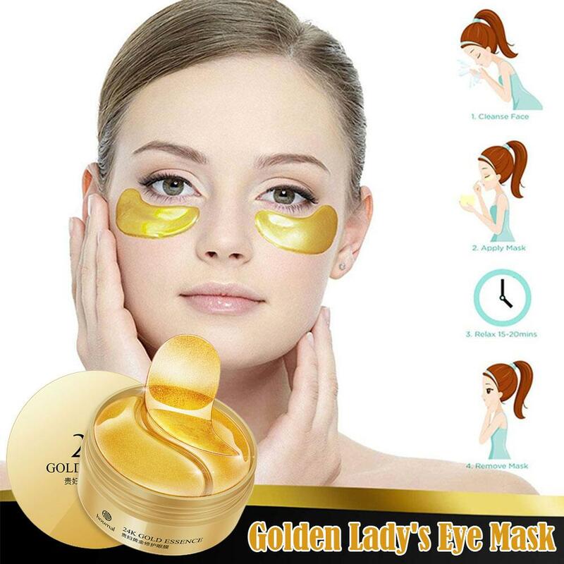 Gold Kollagen Augen maske Kristall Patches für Augen Gesicht Hautpflege Anti-Falten-Kosmetik Feuchtigkeit Dunkel kreis Entferner Augenklappe