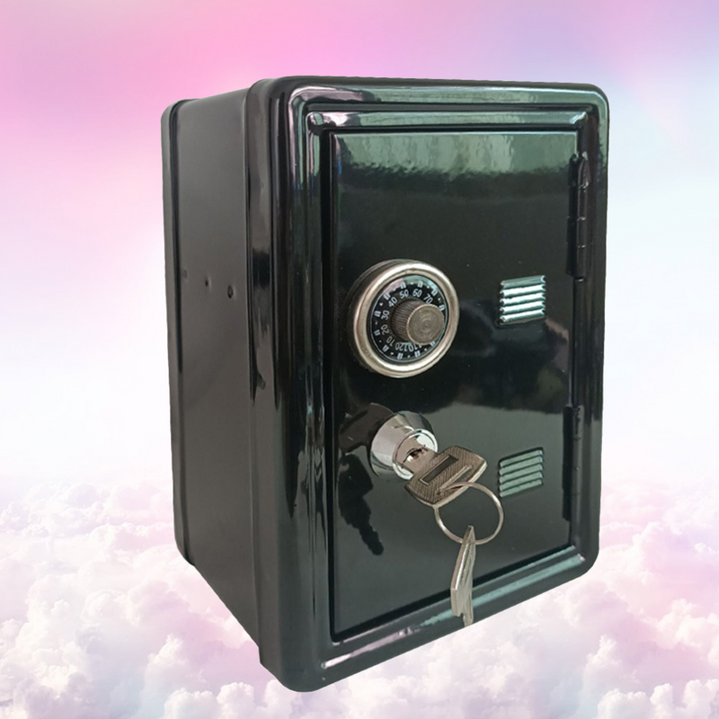Money Safe Cash Lock Box Kids Size Security Safe Storage Box Creative Iron Piggy Small Safe Small Metal Cash Box Portable