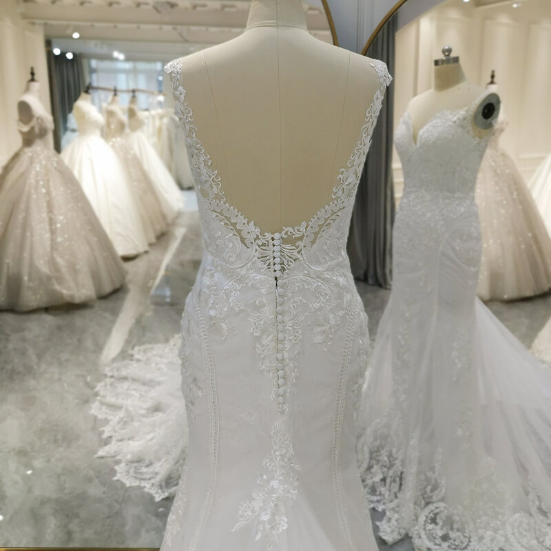 Tiptop Novelty Wedding Suits For Women Mermaid Spaghetti Straps Weeding Dress Zipper Lace vestidos de novias 2024 QW01570