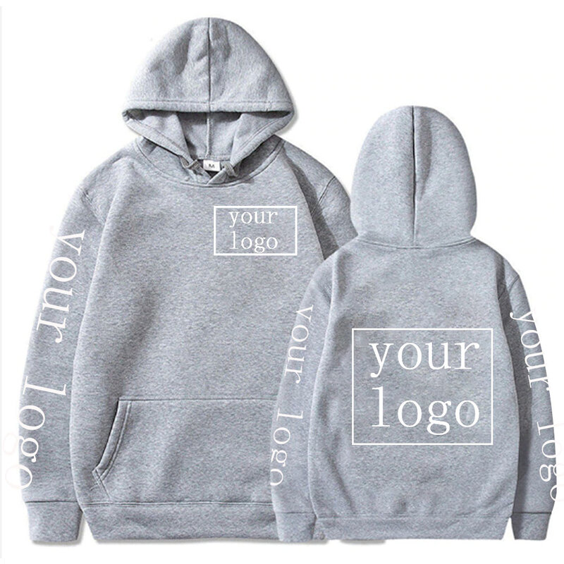 Desain Anda sendiri Logo merek/gambar kustom kustom Pria Wanita teks DIY hoodie Sweatshirt hoodie kasual pakaian Fashion baru