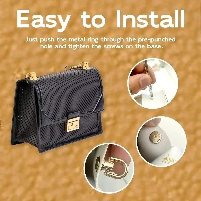 DIY Bags Strap Ring Handbag Renovation Screw Connecting Buckle Retro Luggage Retaining Button Connector Hardware Accessories