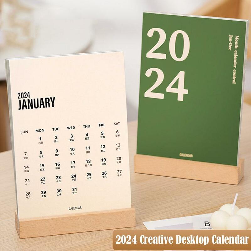 2024 Schreibtisch Kalender kreative Desktop-Ornamente Planer Mode frische Schule Memo Dekoration Tischplatte Mini-Bürobedarf z7d8