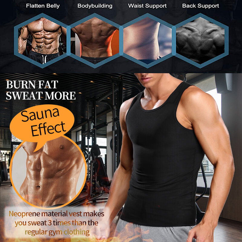 Neopreen Zweet Sauna Vest Mannen Taille Trainer Afslanken Body Shapers Vest Shapewear Corset Gym Ondergoed Fat Burn Tank Top Sweats