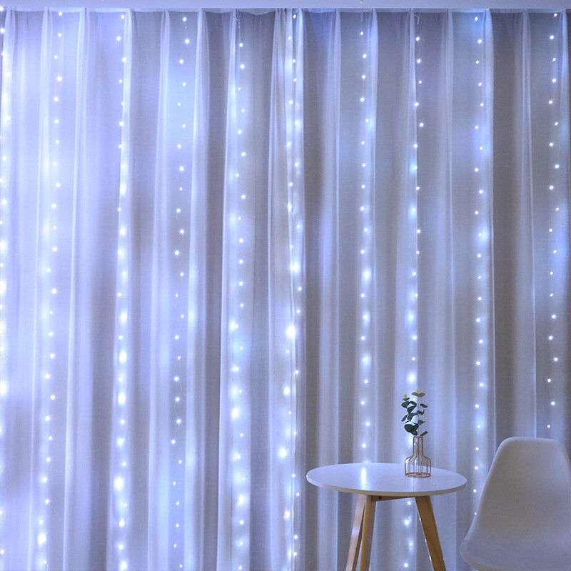 أضواء سلسلة خرافية LED USB مع جهاز تحكم عن بعد ، إكليل عيد الميلاد ، مصباح ستارة ، ديكور العطلة ، المنزل ، الغرفة ، النافذة ، العام الجديد