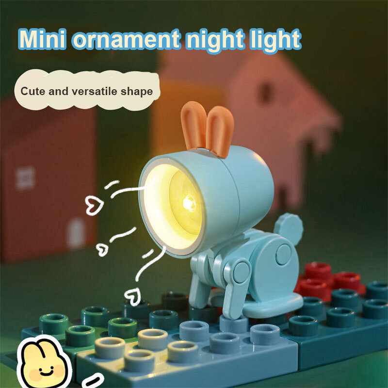 Mini LED Night Light Desktop Decor Cute Animal Lamp Room Decor Adjustable Cartoon Night Light Mother's Children's Gift