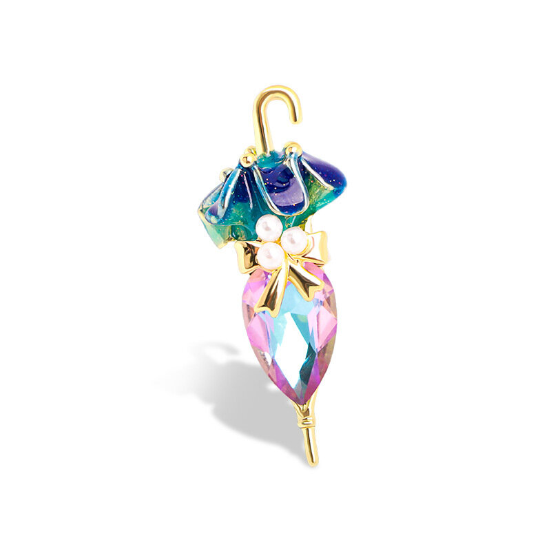 SKEDS Shiny Boutique parasol kryształowe broszki biżuteria dla kobiet dziewczyn ładny wzór akcesoria kryształ górski wesele szpilki