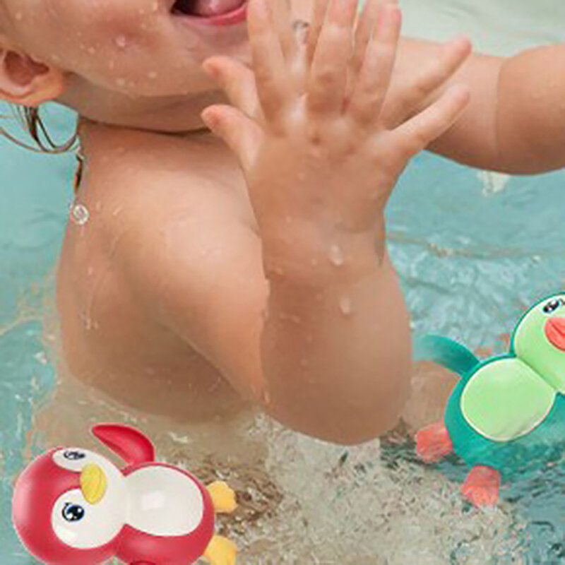 1PC Kids Swimming Clockwork Little Penguin Dolls Play Water Baby Bathing Cute Funny Bathroom Shower Animals Toy Summer Bath Prop