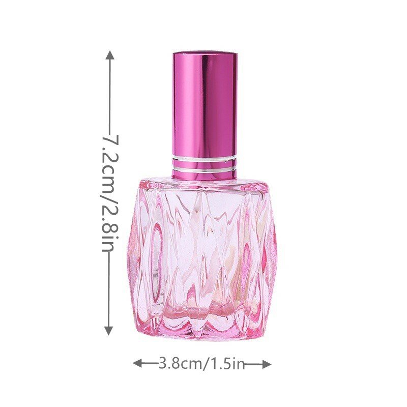 10ml bunte quadratische Glas parfüm flasche kleine Probe tragbare Parfüm nachfüllbare Dufts prüher kosmetische Sprüh flasche Fläschchen