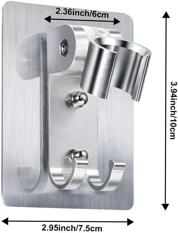 Soporte de ducha de aluminio ajustable sin perforaciones, soporte de cabezal de ducha de baño montado en la pared, accesorios de baño de cocina