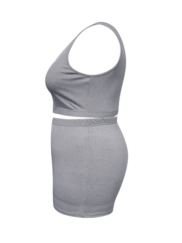 Conjunto de shorts de cintura alta e top LW-Crop para mulheres, agasalho esportivo casual, design de botões plus size, conjuntos 2pcs