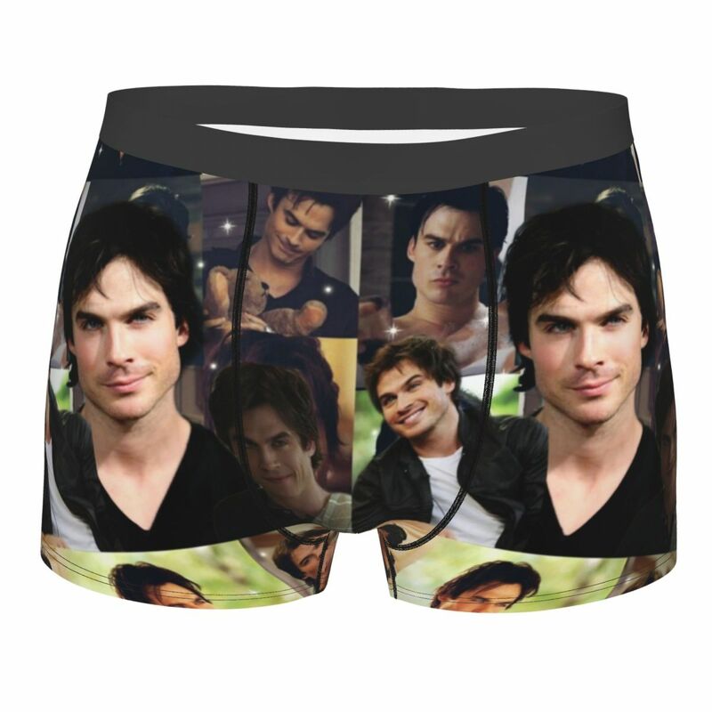 Damon Salvatore The Vampire Diaries TV Show Underwear Male Print Stefan Salvatore Collage Boxer Shorts Panties Briefs Underpants