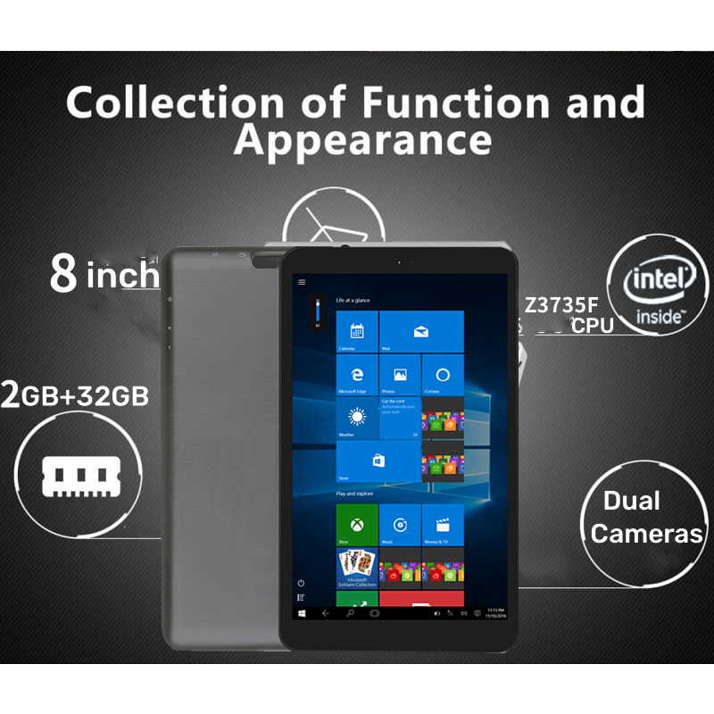 Tablet Mini kamera ganda, PC 4GB RAM 64GB ROM 64GB Windows 10 Quad-Core Z8350 CPU 1920*1200 IPS WIFI kamera ganda