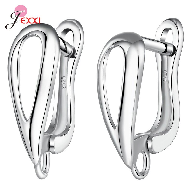 Semplici ganci per orecchini in argento Sterling 925 per le donne orecchini fai da te orecchini con filo per l'orecchio che fanno fermagli accessori
