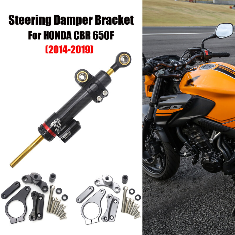Estabilizador de amortiguador de dirección para motocicleta, accesorios ajustables lineales con soporte para HONDA CBR 650F CBR650F 2014 - 2019 2018