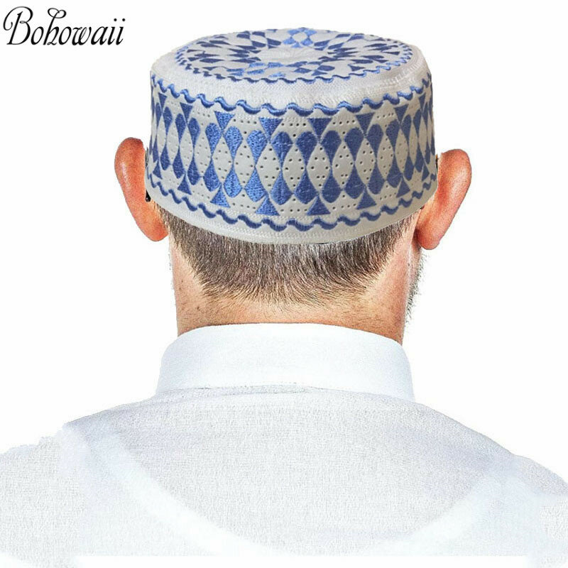 Musulman Homme czapka żydowska Ropa Hombre modlitwa kapelusz islamski haft Gorro Arabe Hombre czapka Chapeau muzułmańskie czapki dla mężczyzn