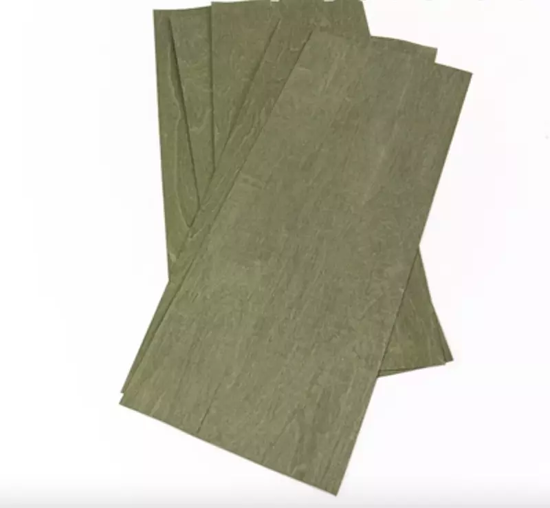Natural tingido verde Maple folhas de madeira folheado, folheados da guitarra, L:500x200mm, T: 0,4mm, 5pcs por lote