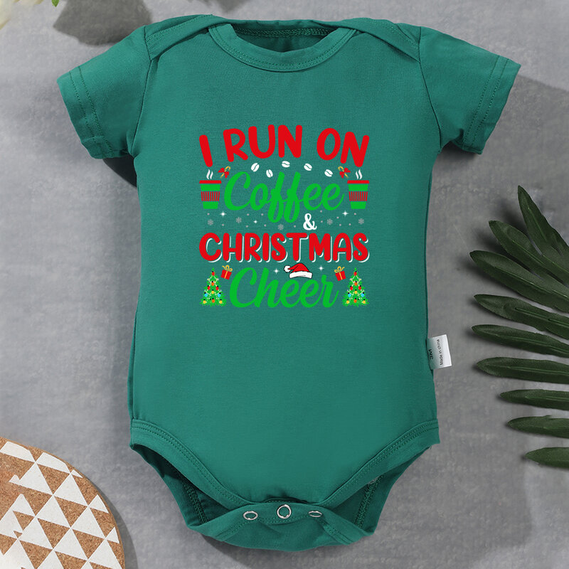 Mono de algodón suave y acogedor para recién nacido, ropa bonita de escuadrón navideño, pijama infantil de Nochebuena, regalo fino, color verde