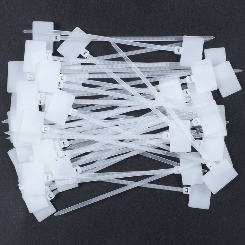 Etiqueta de amarre de cables de nailon de 50 piezas, etiqueta de línea de anillo de envoltura de cremallera de red autoblocante