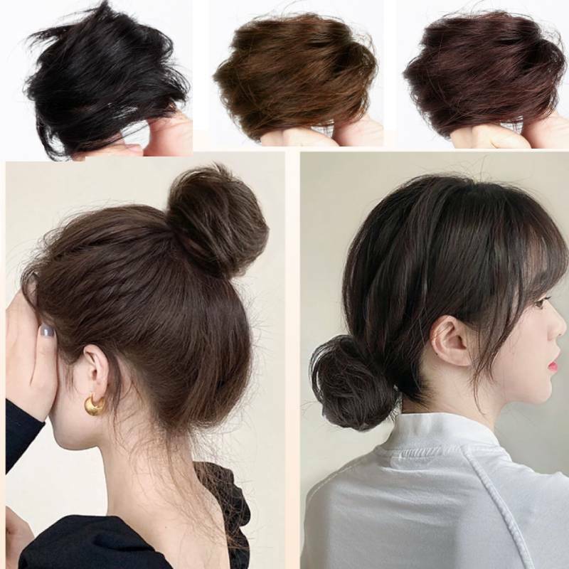 Synthetic Elastic Hair Bun Messy Straight Chignons Elastic Hair Scrunchies Hairpieces Updo Ponytail Extensions For Women