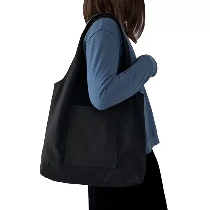 HHB01 여성용 캔버스 숄더백 쇼퍼, 여아용 핸드백, 에코 환경 보관 토트, 신상 캐주얼