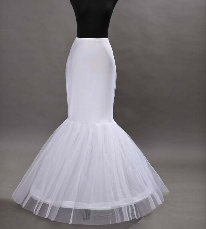 Rok Putri Duyung Wanita 1 Lapis Rok Tulle Ruffle untuk Gaun Pengantin Palsu Pakaian Dalam Aksesori Pernikahan