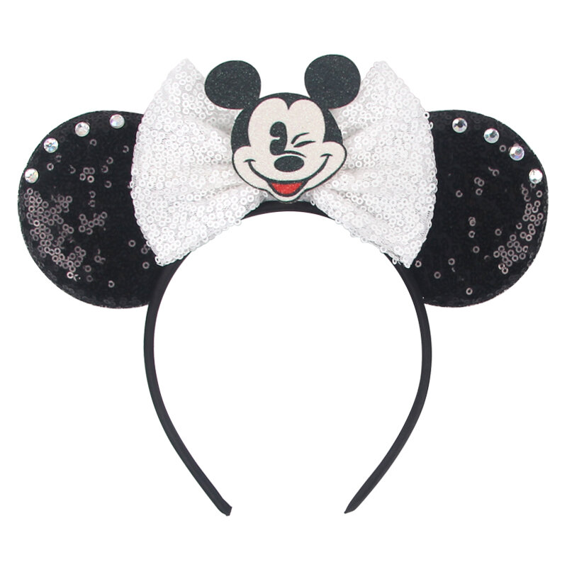 Diadema con orejas de ratón de Disney para niñas y adultos, diadema con lazo de lunares de 5 pulgadas, accesorios para el cabello para fiesta, viaje, 2023
