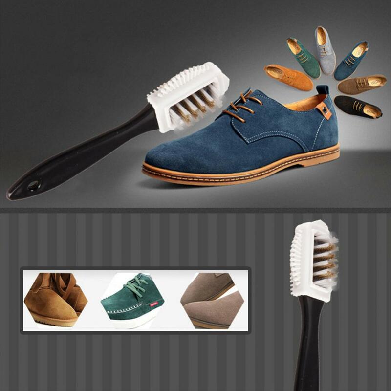 Щетка для чистки обуви с 3 боковыми элементами, пластиковый S-образный очиститель обуви для замши, снега, кожаной обуви, инструменты и аксессуары для уборки дома