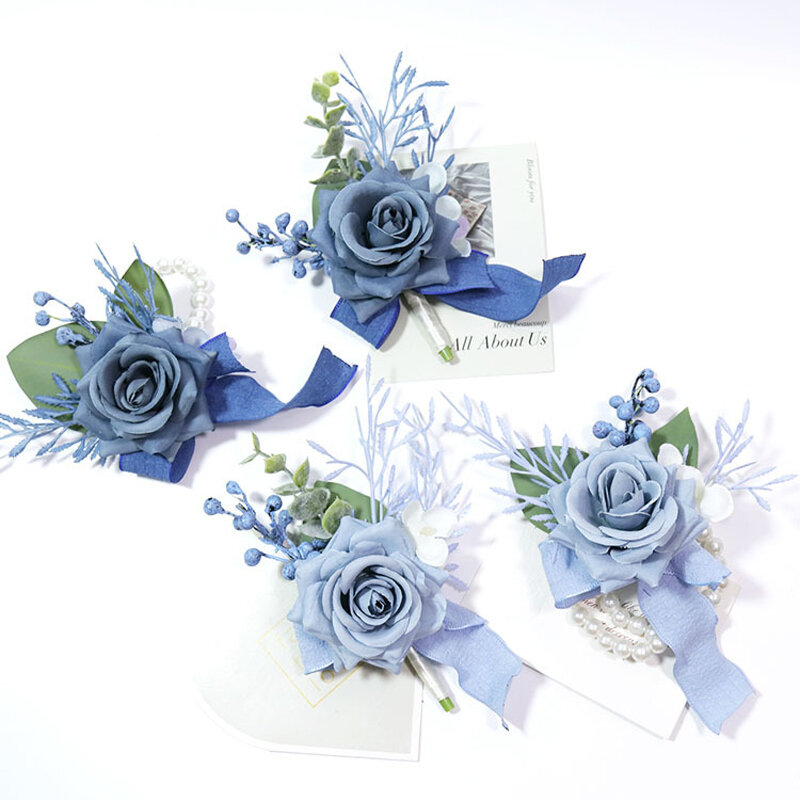 Ramillete de flores artificiales para hombres, novio, padrino de boda, flores de imitación, aniversario de boda, cena Formal, Otoño, boda campestre Vintage