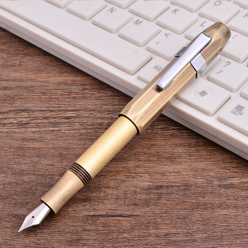Vintage ปากกาโลหะของขวัญนักเรียนแบบพกพาธุรกิจสำนักงานสำหรับโรงเรียนเขียน