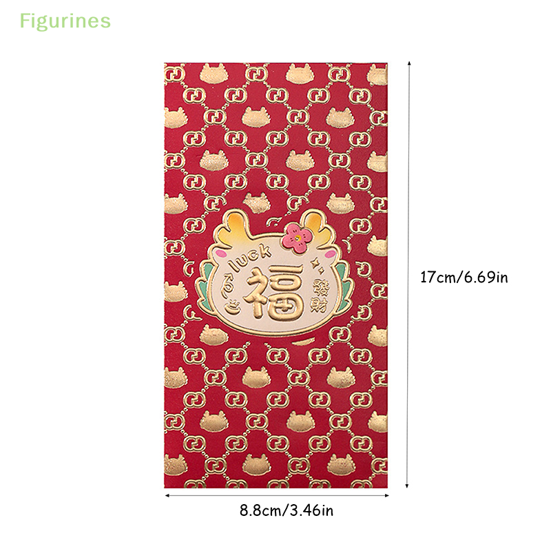 6 pz capodanno cinese fortunato busta rossa drago busta regalo drago anno 2024 tasca dei soldi decorazioni di capodanno