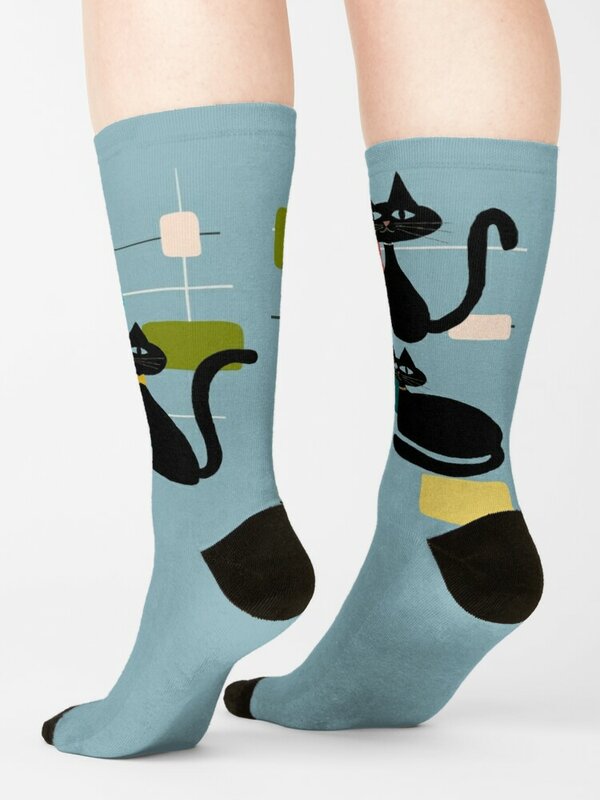 男性と女性のための中世紀の猫のサーマルソックス、子供の冬の靴下
