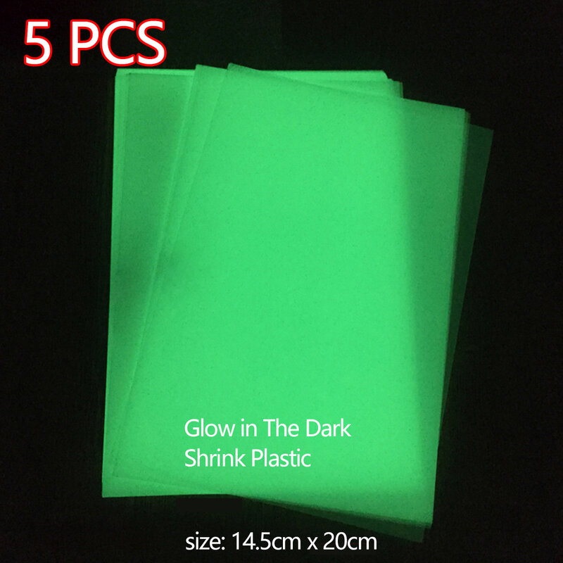 5 buah lembaran plastik menyusut Film susut panas panas panas menyenangkan kertas Film seni susut kosong untuk DIY 14,5x20cm