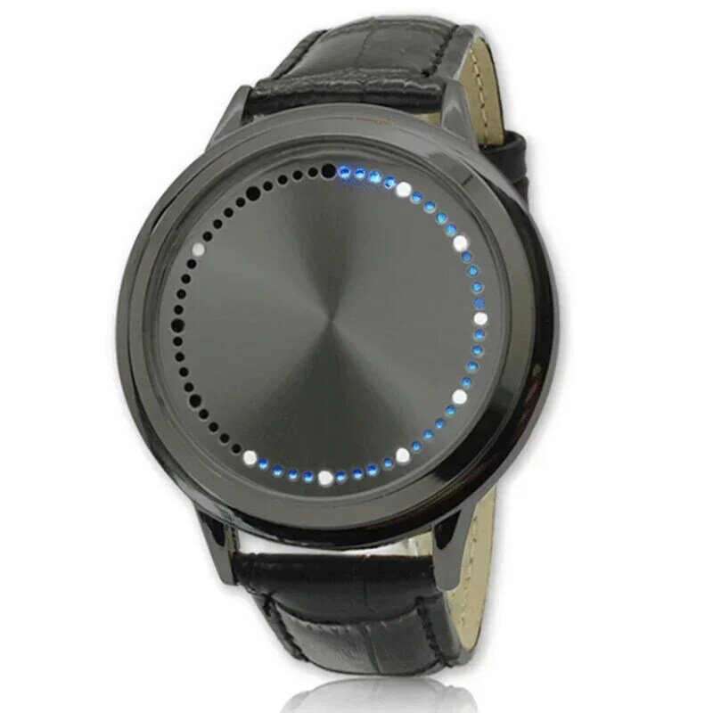 Reloj táctil Led para hombre, cronógrafo Digital, creativo, matriz de puntos, luz azul, electrónico, a la moda, nuevo