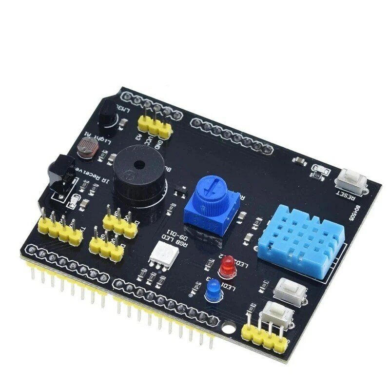 9-in-1 multi-function expansion board DHT11 temperature and humidity LM35 temperature buzzer compatible with