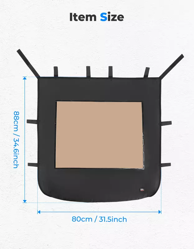 Kemimoto UTV บังแดดกันน้ำเนื้อนุ่มเข้ากันได้กับ Polaris RZR XP 1000/เทอร์โบ/900 2014-2023 1680D ผ้าใบหลังคาสีอ่อน