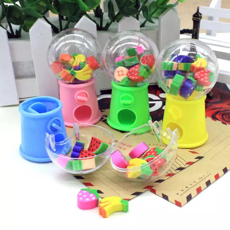 12 pz Gashapon Machine Design gomme da cancellare carino Mini gomme da cancellare Kawaii cancelleria giocattoli per bambini strumento di correzione regalo forniture per ufficio