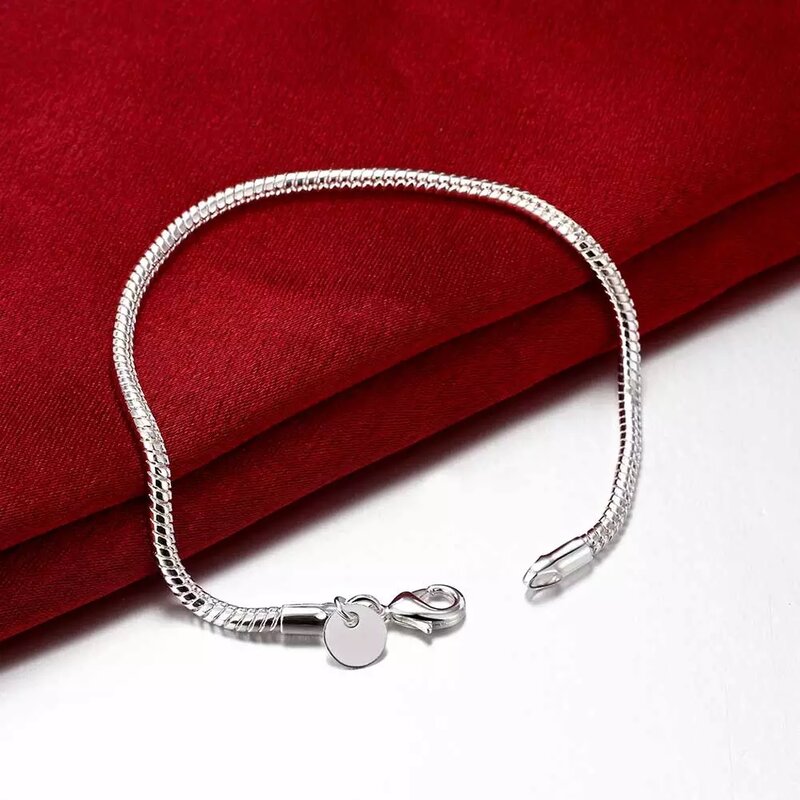 925 srebro wyśmienita solidna bransoletka z łańcuszkiem moda urok kobiet mężczyzn solidne wesele śliczne proste modele biżuteria
