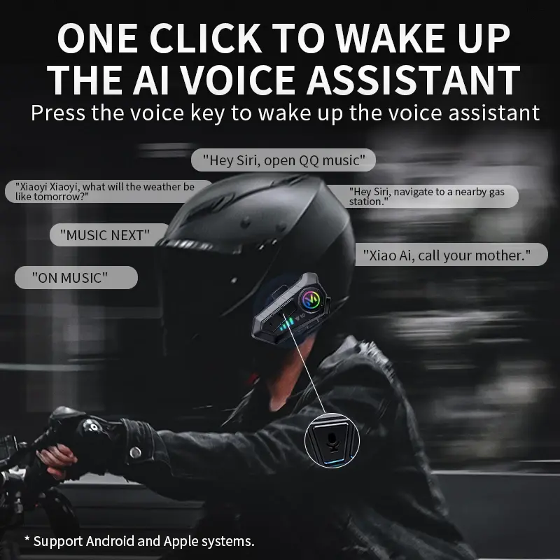 Y10 casco moto auricolare Bluetooth 5.3 Voice Contro moto Wireless Hands-on Talking Headset impermeabile